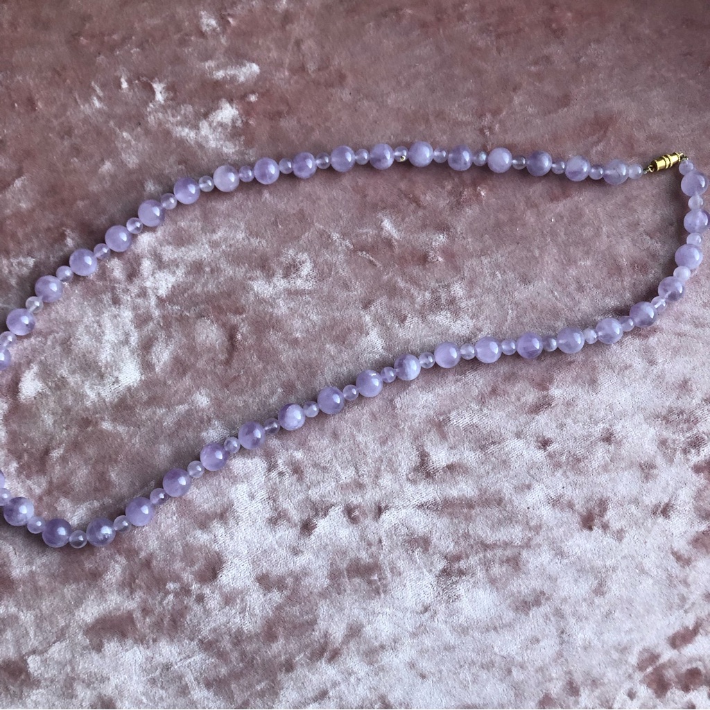 Vintage Long Purple Beaded Necklace